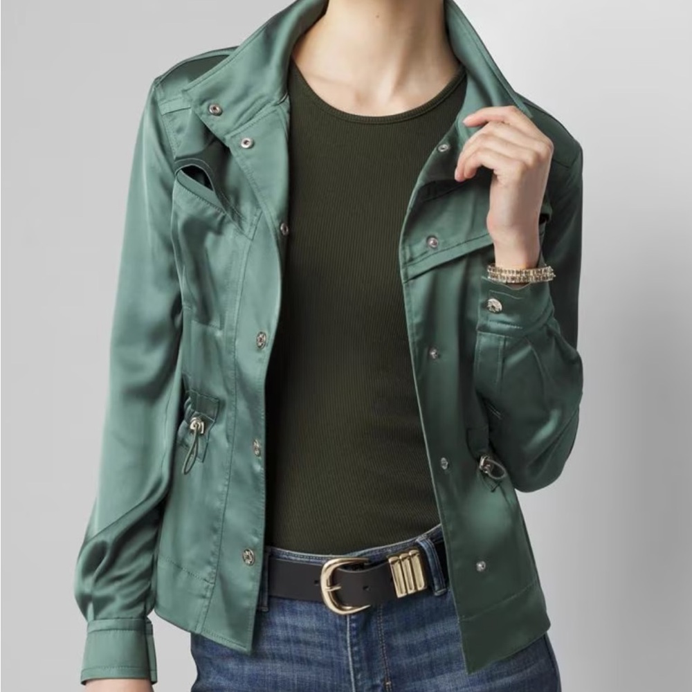 WHBM Satin Utility Anorak Jacket NWOT